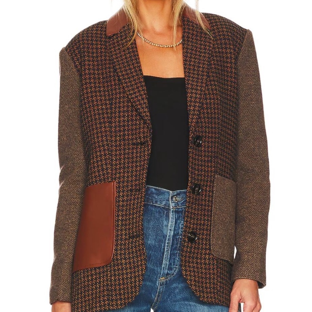 NWT Steve Madden Blazer Womens Medium Brown Kelly Peacoat Wool Blend